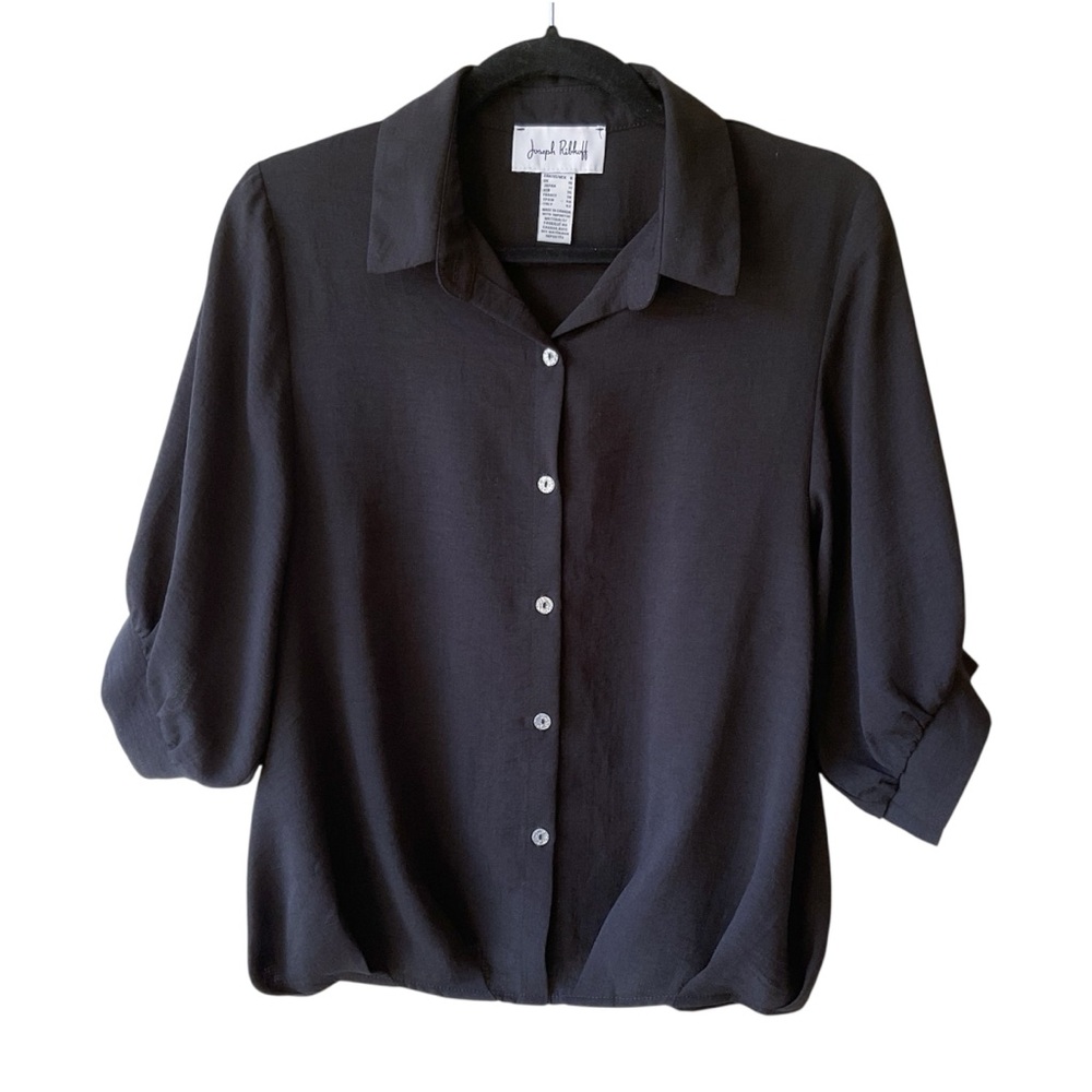 Joseph Ribkoff Black Button Up LDS Blouse Size 8